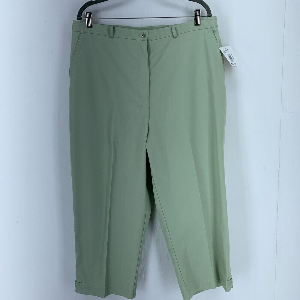 Vtg Company Collection Womens 18 Sage Twill Ankle Pants Casual Elastic Waist NEW